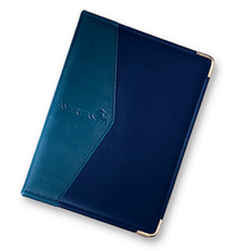 blue microfibre three ring planner