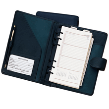 black Napa leather six ring organizer