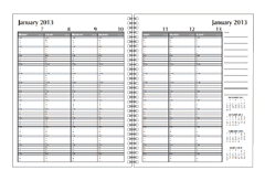 letter size wirebound appointment book with fifteen minute intervals